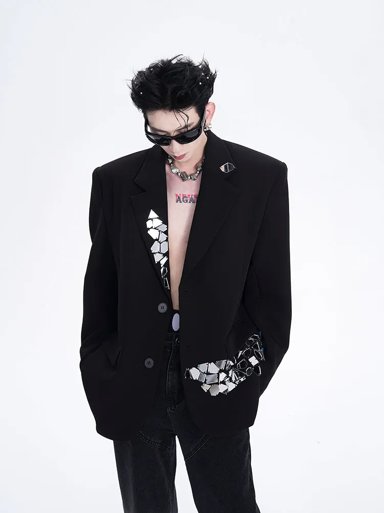 【24s Dec.】Niche Design Liquid Metal Suit Jacket