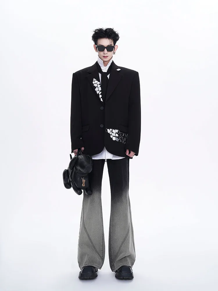 【24s Dec.】Niche Design Liquid Metal Suit Jacket