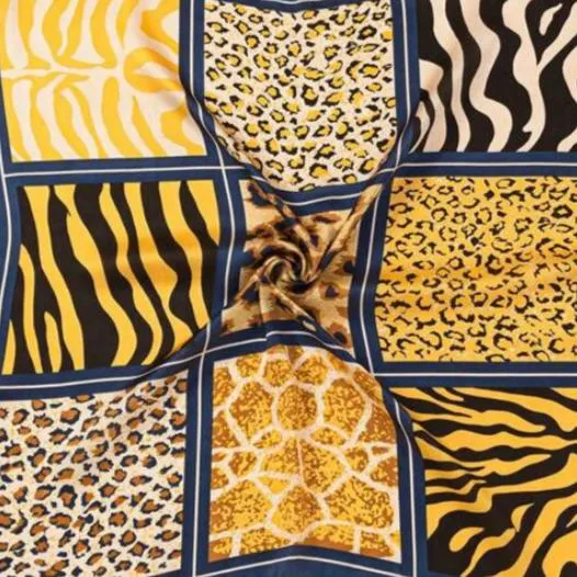 All Over Multi Patterned Satin Scarf