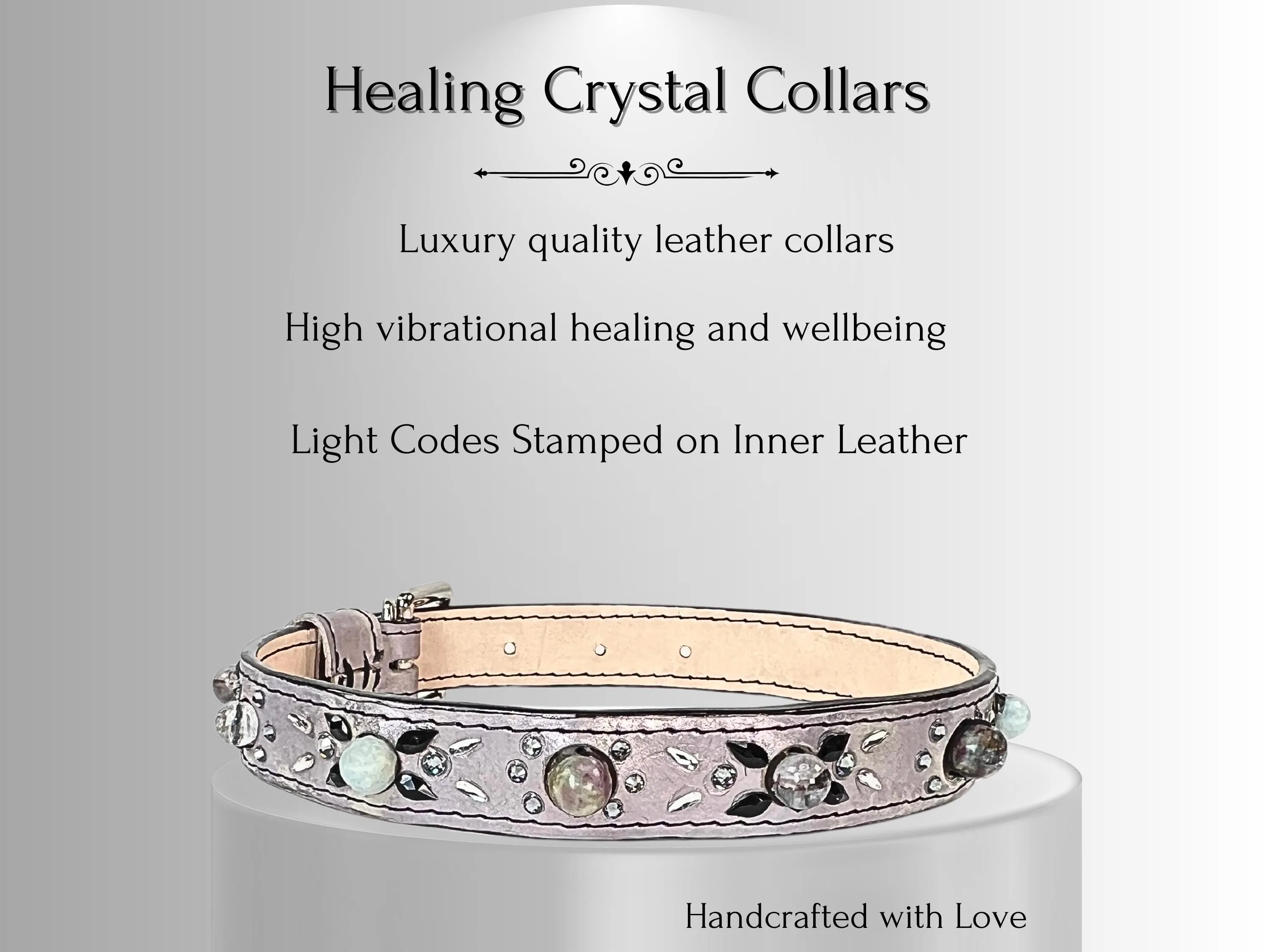 Arthritis & Pain Support - Healing Crystal Collars - Diamond Color Leather - PA101