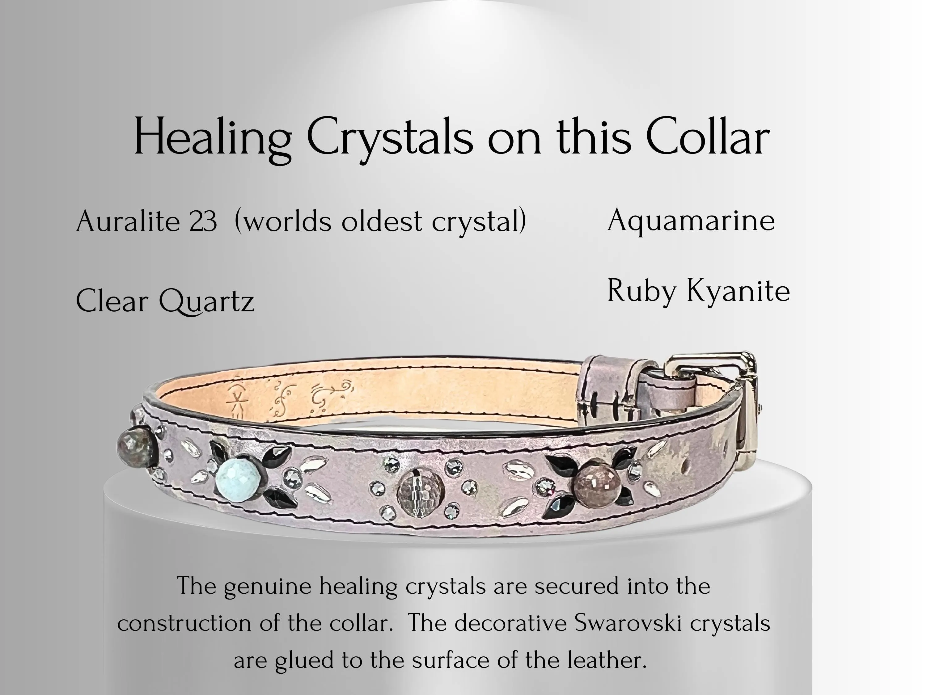 Arthritis & Pain Support - Healing Crystal Collars - Diamond Color Leather - PA101