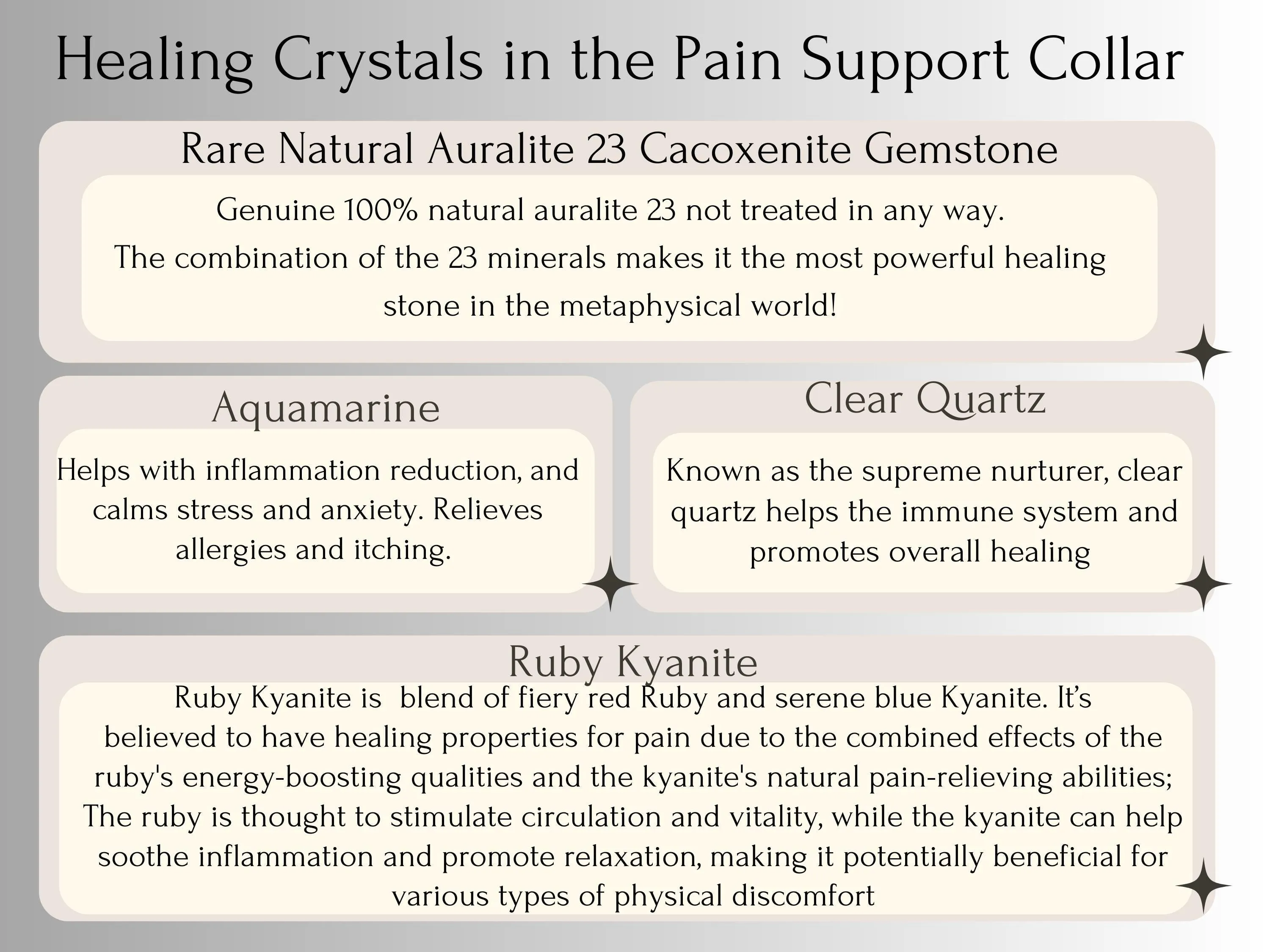 Arthritis & Pain Support - Healing Crystal Collars - Diamond Color Leather - PA101