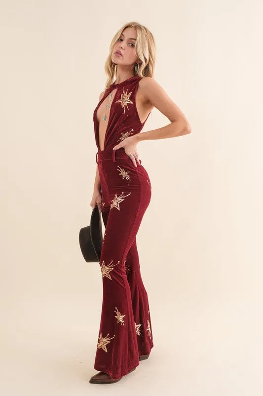 AS SEEN ON WEST DESPERADO!! Be a Star Velvet Jumpsuit