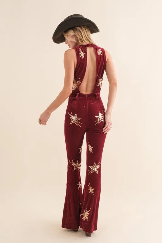 AS SEEN ON WEST DESPERADO!! Be a Star Velvet Jumpsuit