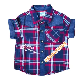 Baby Boy Top(Riddles) Red Checked