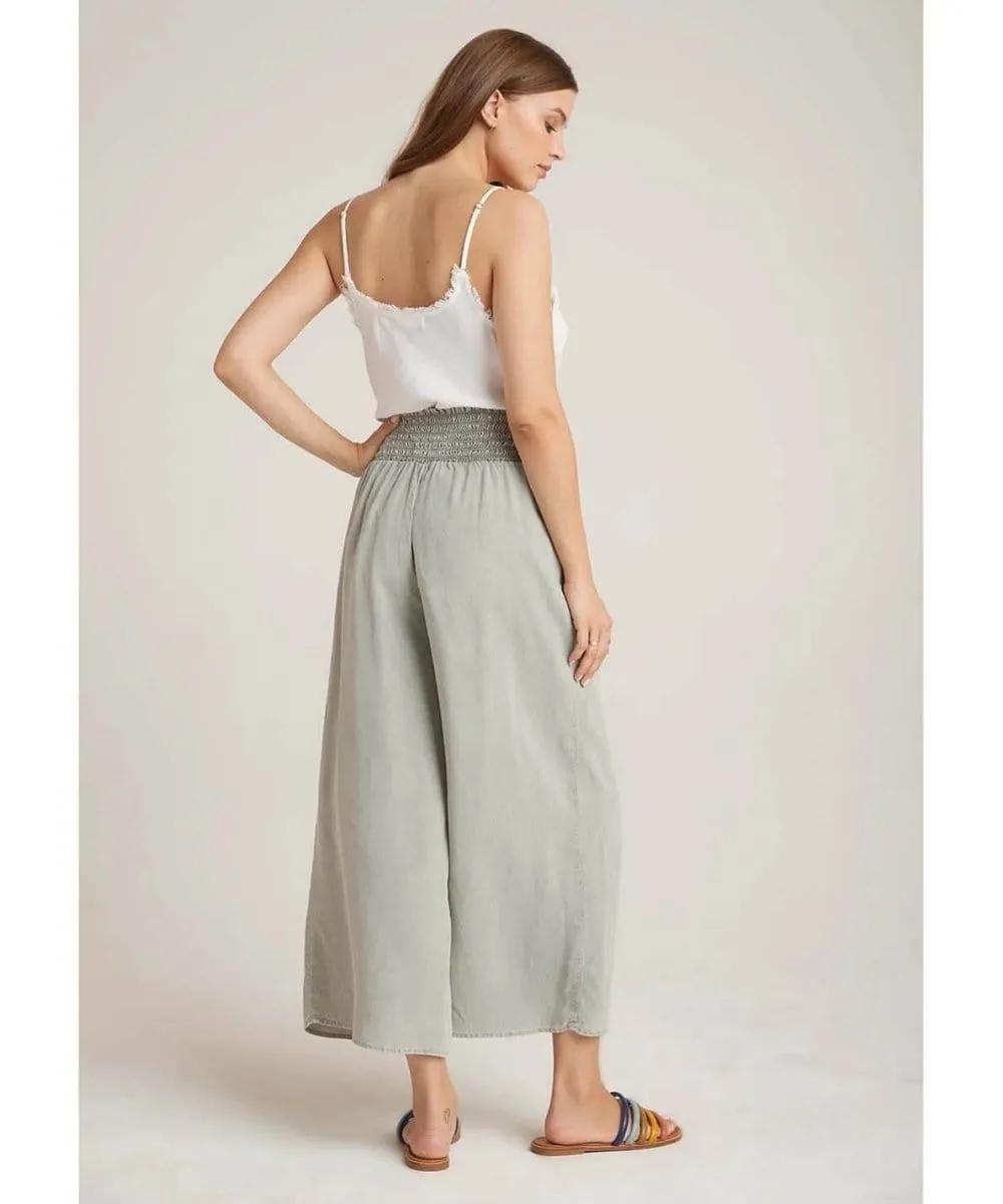 Belted High Waisted Crop Pant Worn Olive