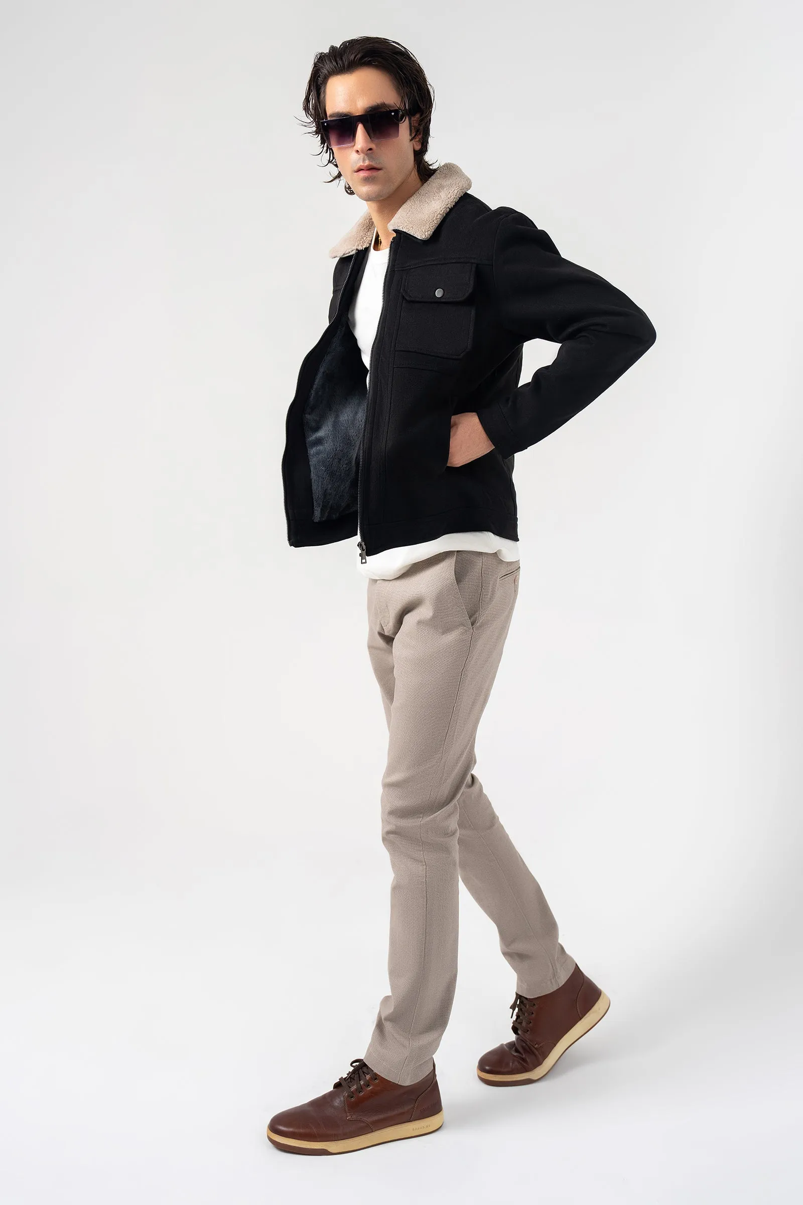 Black Faux Suede Jacket