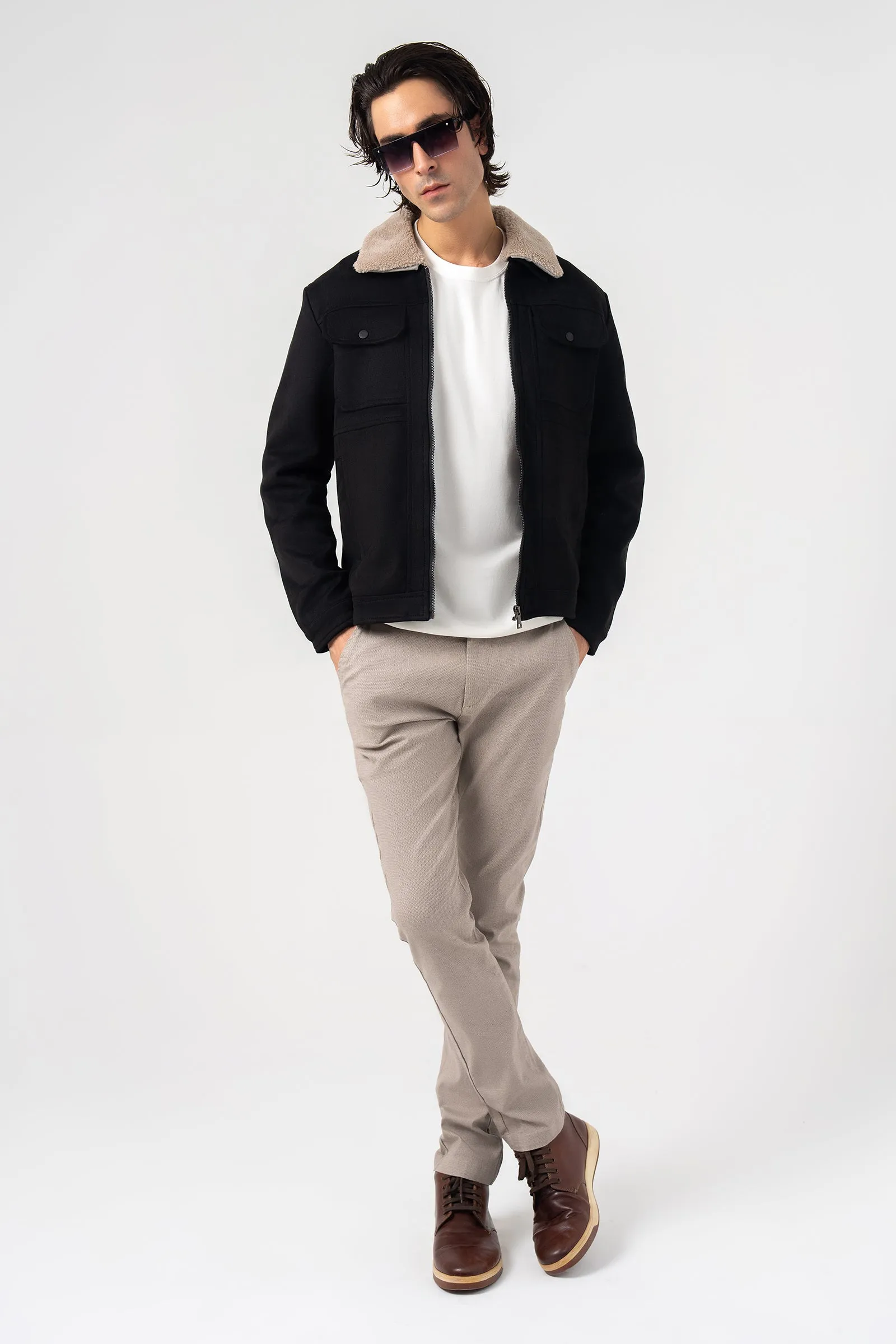 Black Faux Suede Jacket