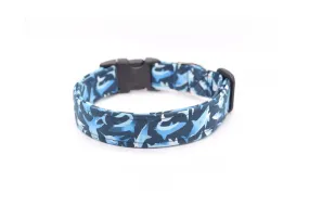 Blue Sharks Dog Collar