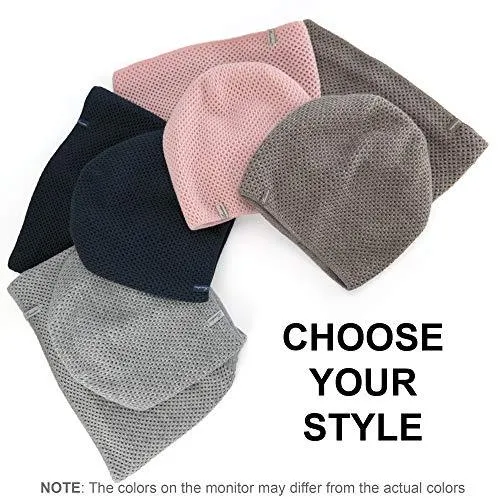 Braxton Hats and Scarf Set Women - Grey Knit Slouchy Plain Beanie Neck Warmer - Wool Fleece Cap Infinity Scarfs