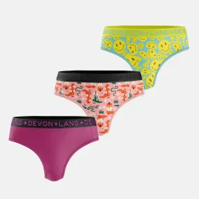 Bria Thong - Multi-Packs - Berry/Snakes Boots/Smilies