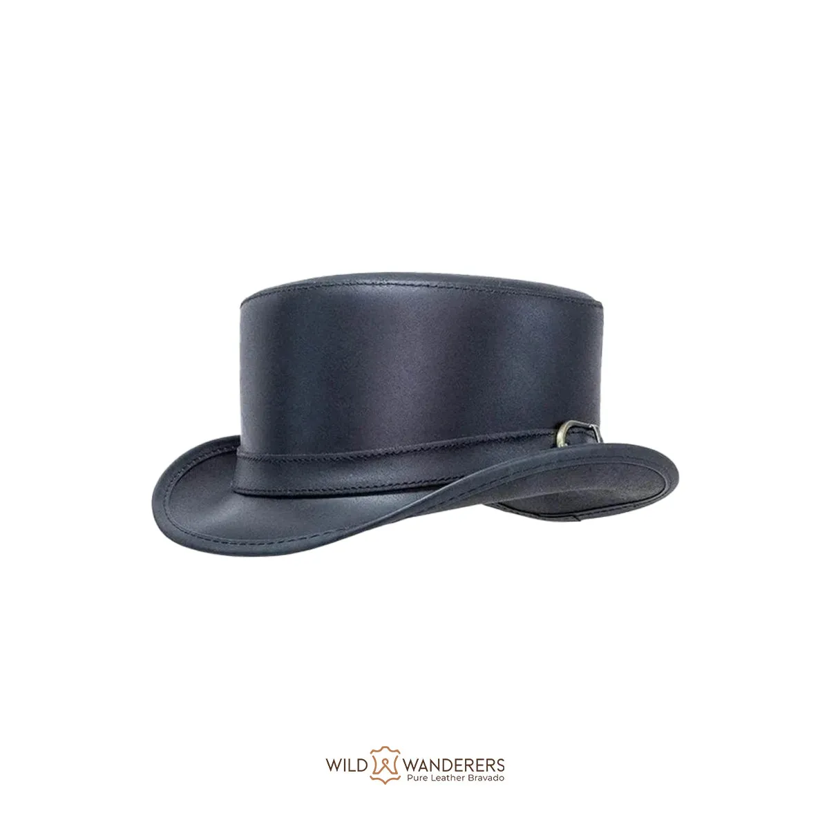 Brown Marlow Handmade Biker Top Hat