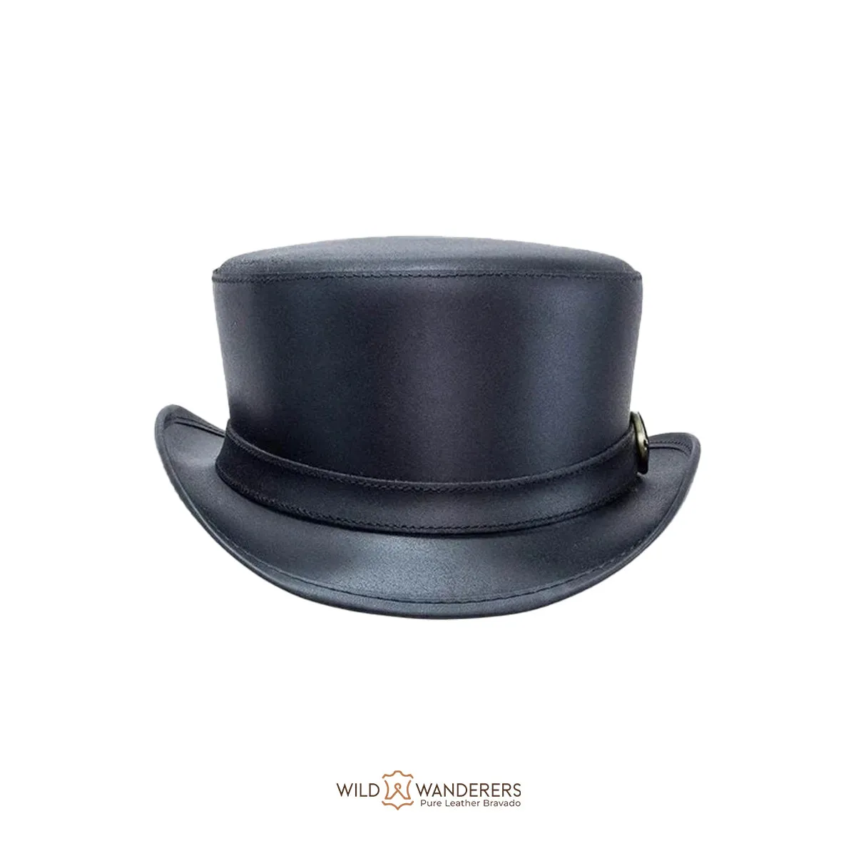 Brown Marlow Handmade Biker Top Hat