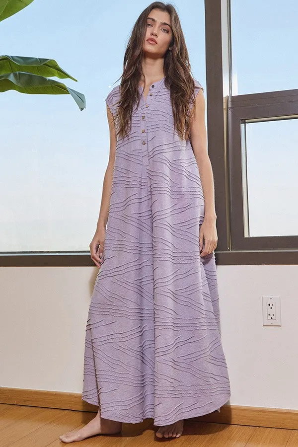 BucketList Textured Jumpsuit in Lavender