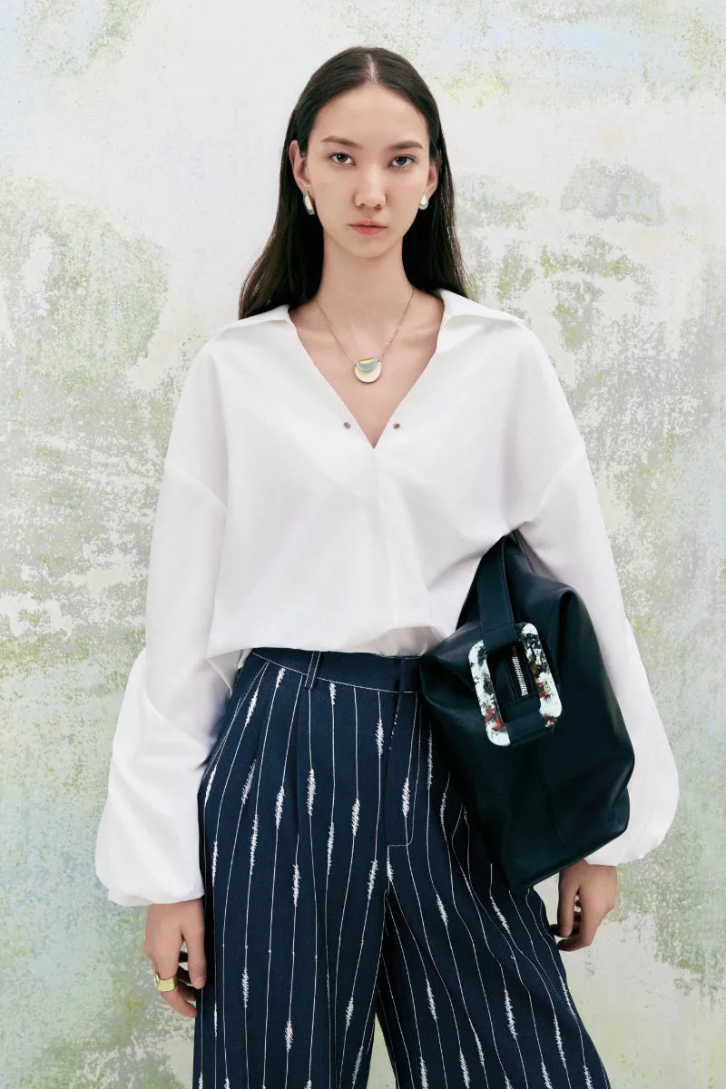 CHAMOMILE STRAIGHT HIGH WAIST DENIM FLOOR LENGTH PANTS
