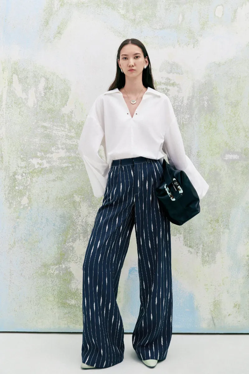CHAMOMILE STRAIGHT HIGH WAIST DENIM FLOOR LENGTH PANTS