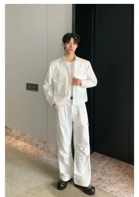 Cui Wide Pockets Versatile Jacket & Pants Set