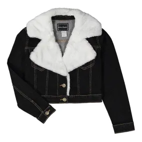 Denim Jacket with Faux Fur Collar GIRLS