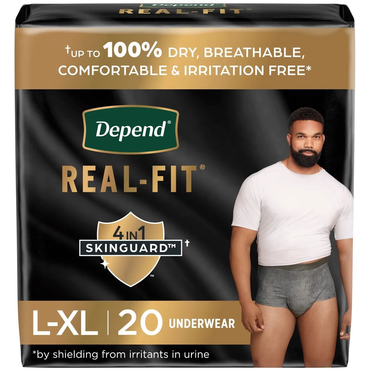 Depend Real Fit Incontinence Underwear for Men, Maximum Absorbency, Grey