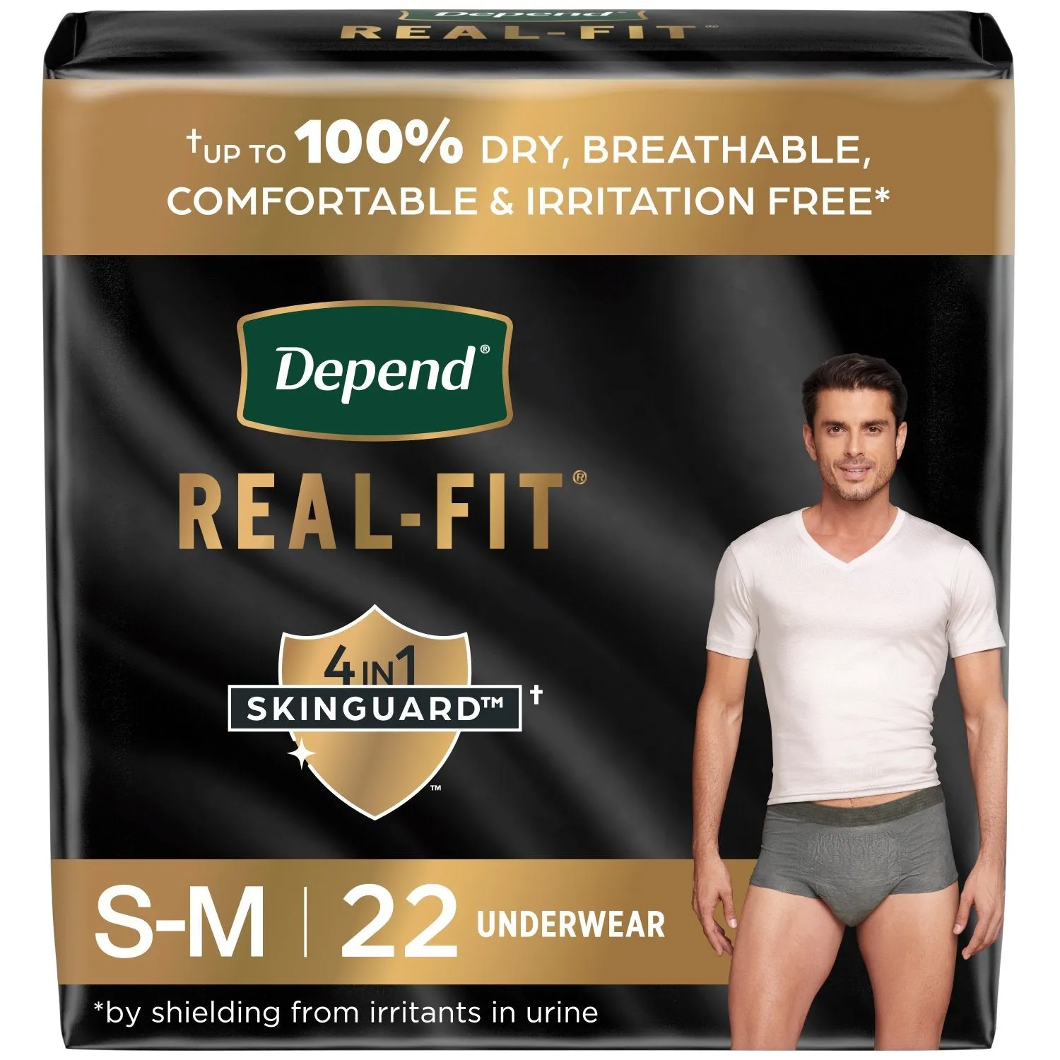 Depend Real Fit Incontinence Underwear for Men, Maximum Absorbency, Grey