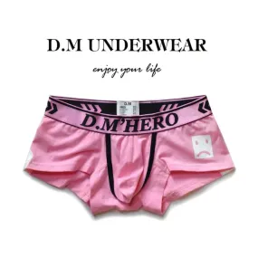D.M Men's Underwear Low Waist Sexy Cartoon Smiley Boxers