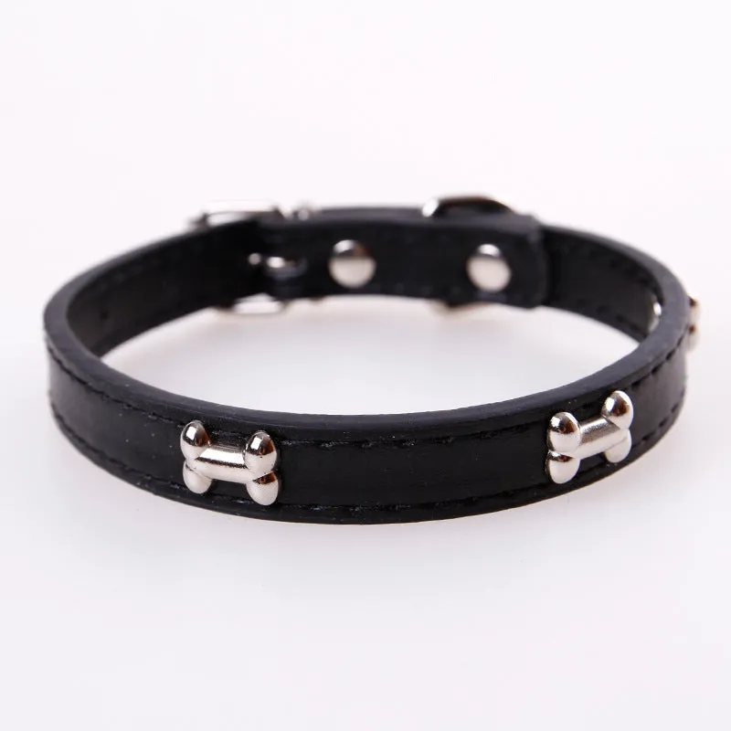 Dog's Leather Bone Collar BUY 1 GET 1 FREE