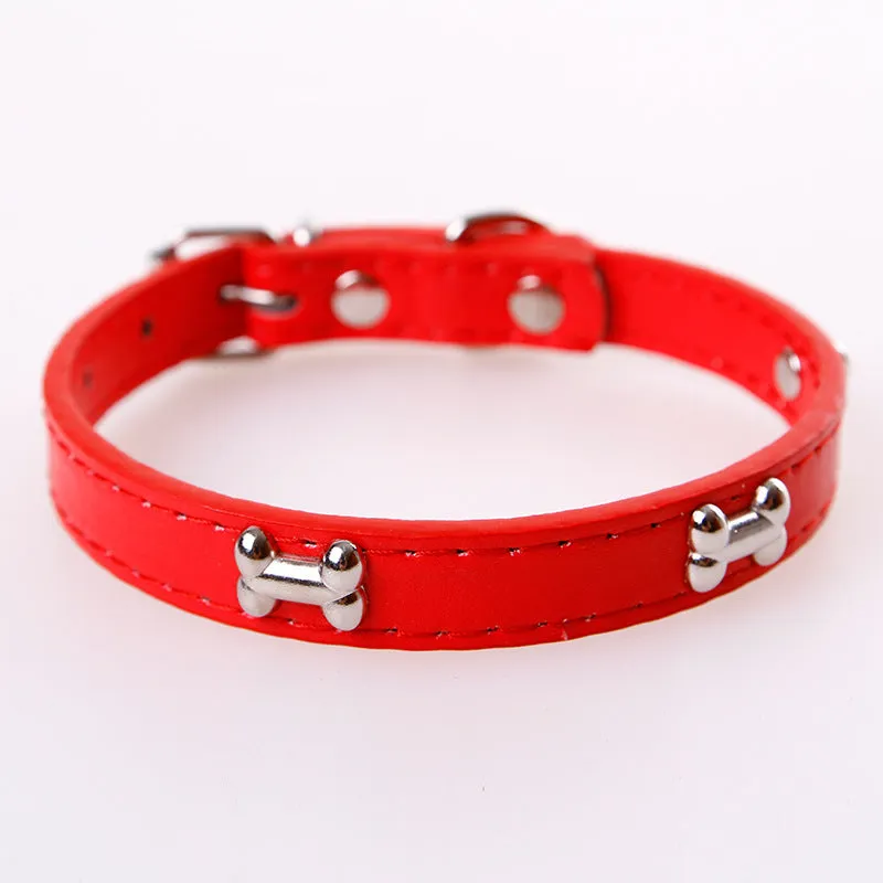 Dog's Leather Bone Collar BUY 1 GET 1 FREE
