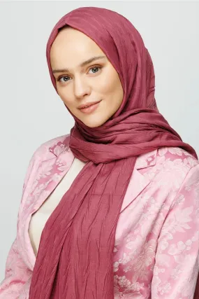 Dried Rose Pleated Bamboo Hijab