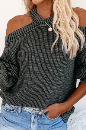 Dunnmall Sexy Round Neck Off The Shoulder Sweater
