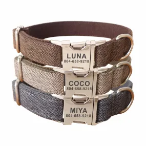 Engraved Buckle Dog Collar & Leash