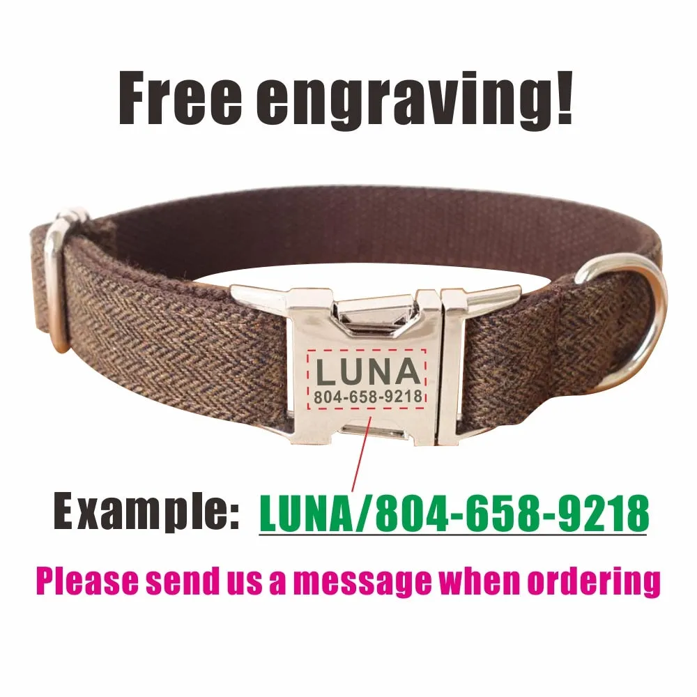 Engraved Buckle Dog Collar & Leash