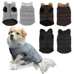 Faux Fur Collar Pet Large Jacket - 50cm