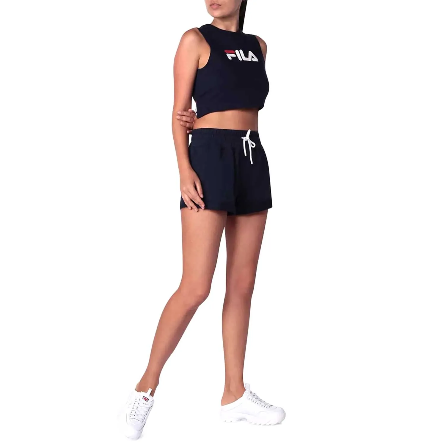 Fila Gabriella Knit Women's Short Peacoat-White