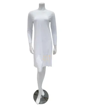 FK340 37" White Long Sleeve Seamless Shell Dress