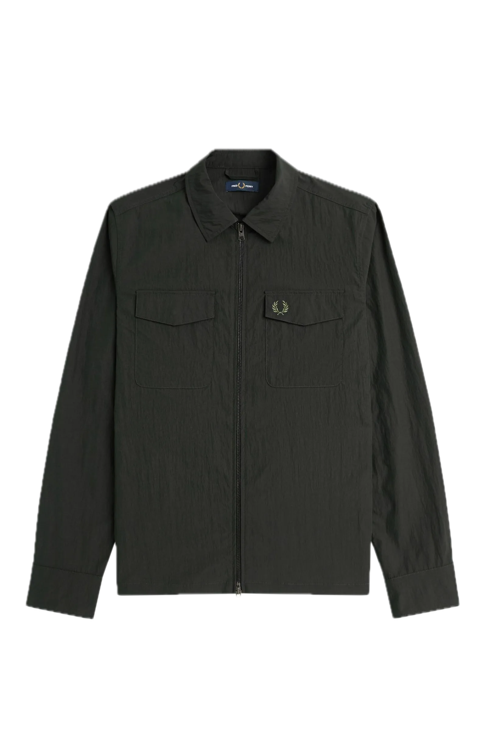 Fred Perry Dark Green Zip Through Overshirt