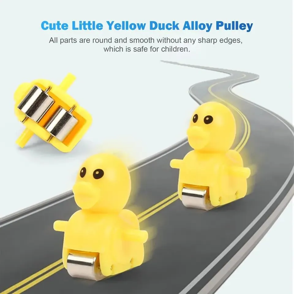 FUNVERSE Duck Track Toys For Kids - Small Ducks Stair Climbing Toys For Kids, Escalator Toy With Lights And Music - 3 Duck Included (Duck Track), Multicolor