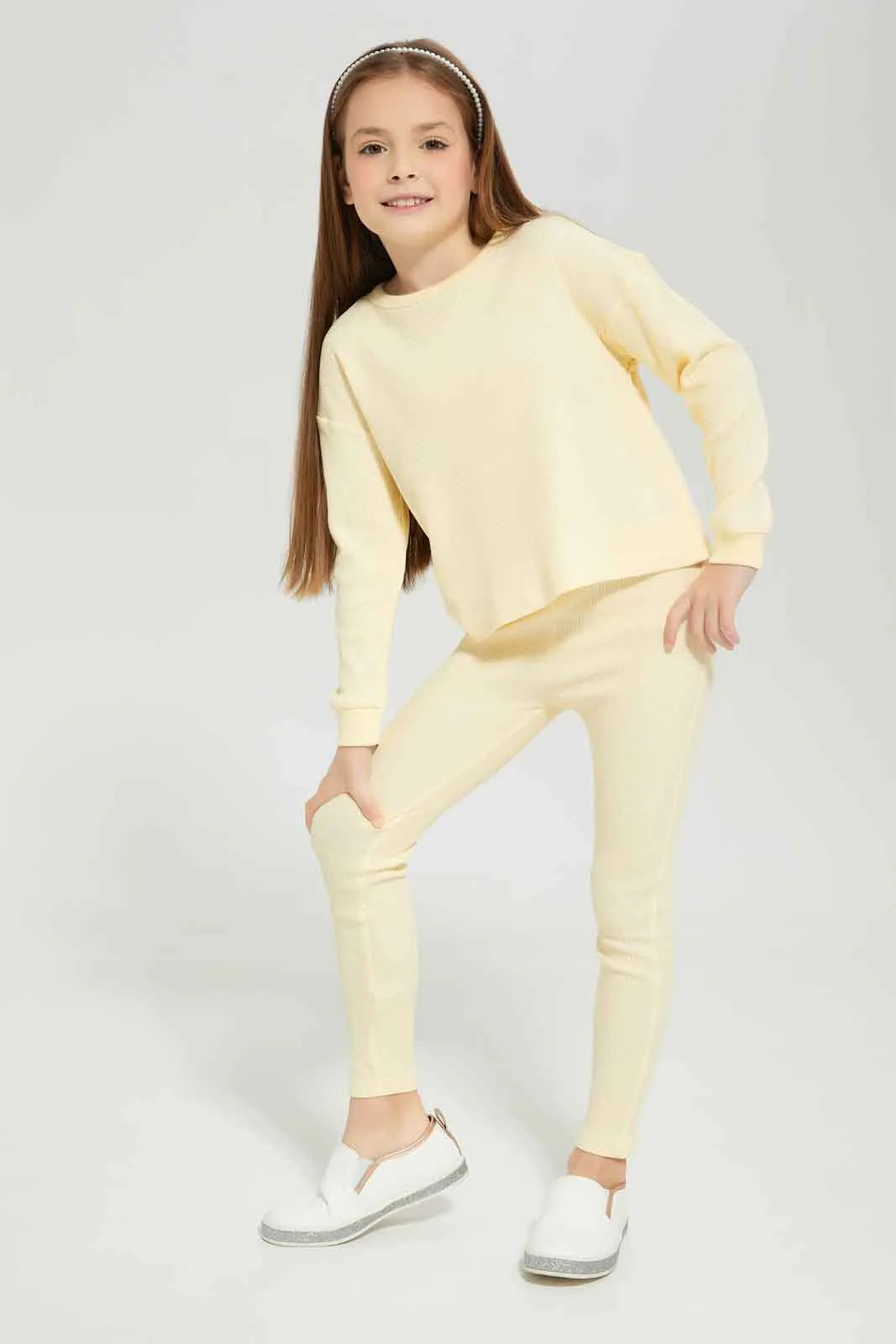 Girls Yellow Waffle Track