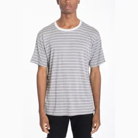 Grey Cotton Stripe Tee