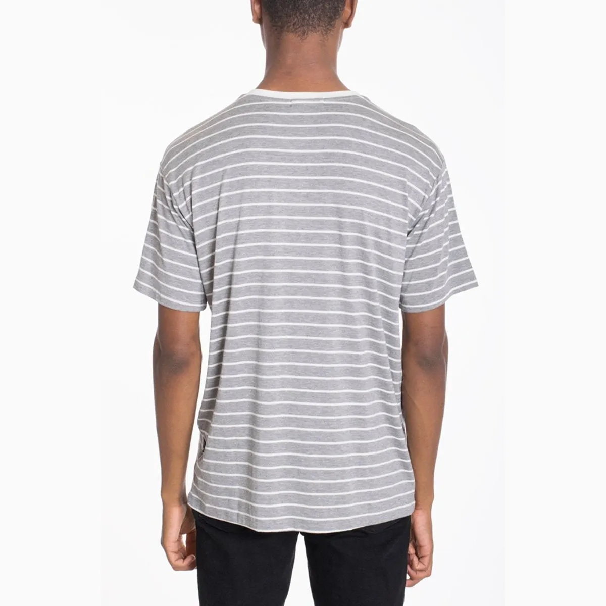 Grey Cotton Stripe Tee