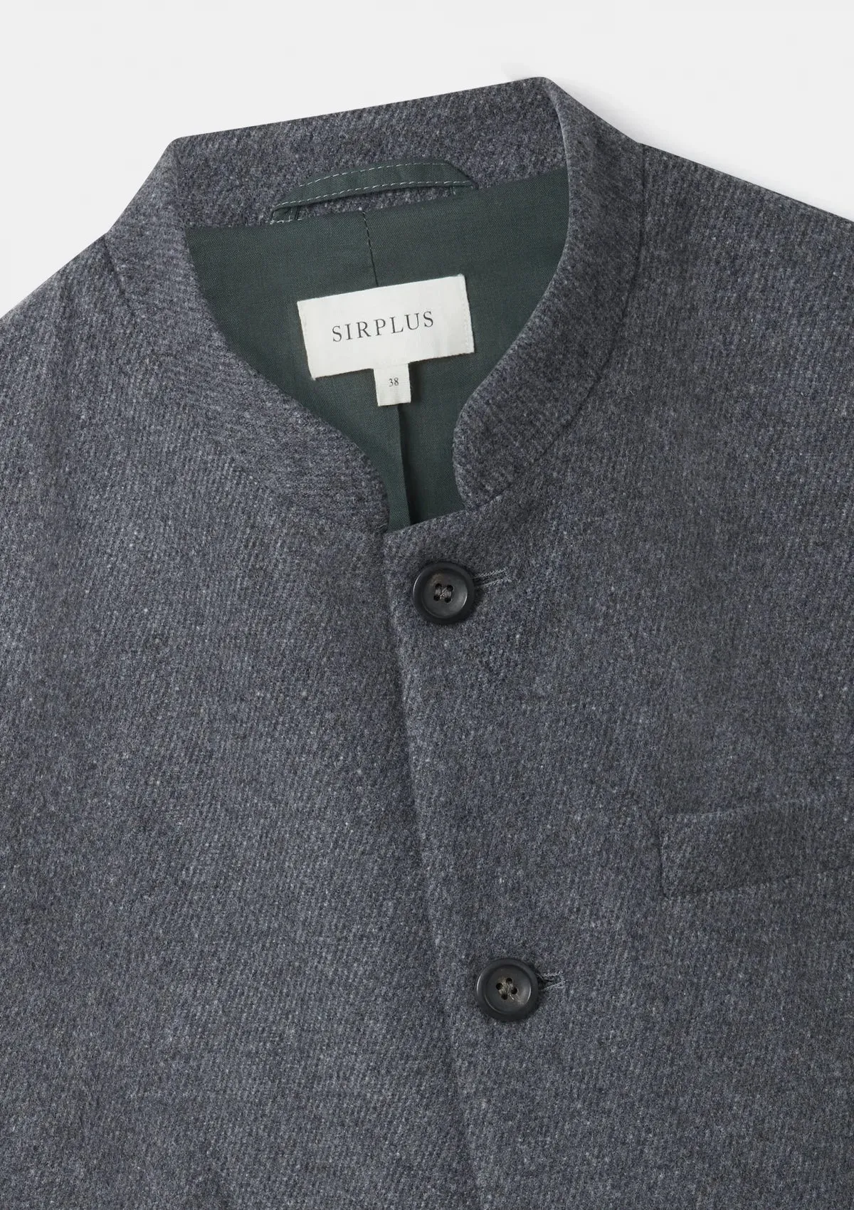 Grey Melange Wool Cashmere Nehru Jacket