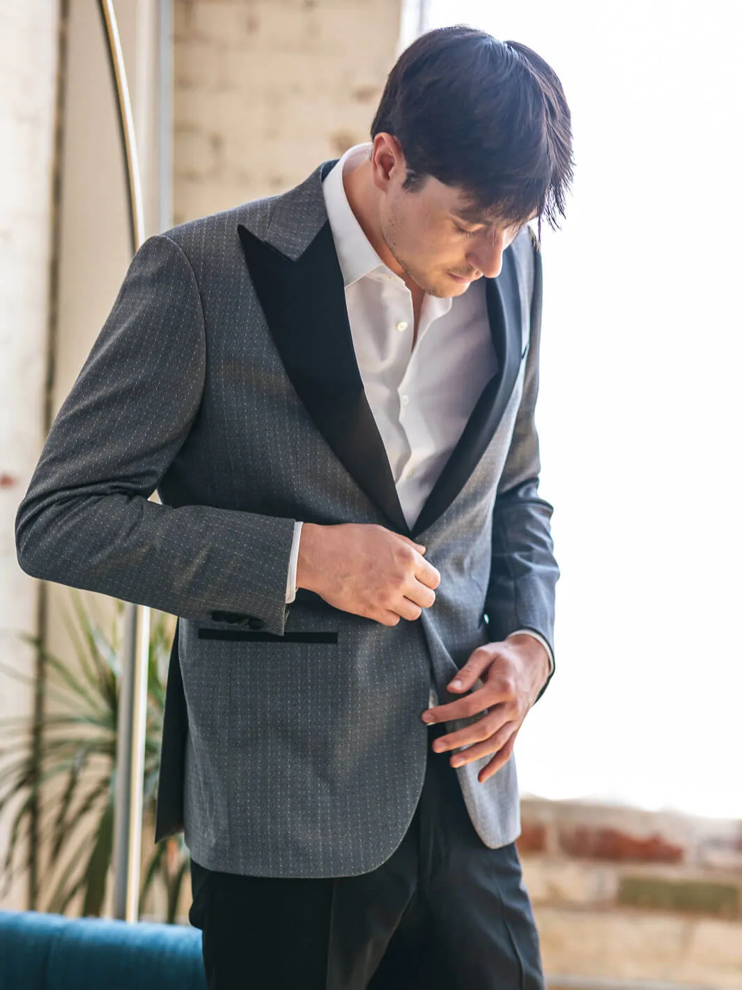 Grey Stripe Tuxedo Jacket