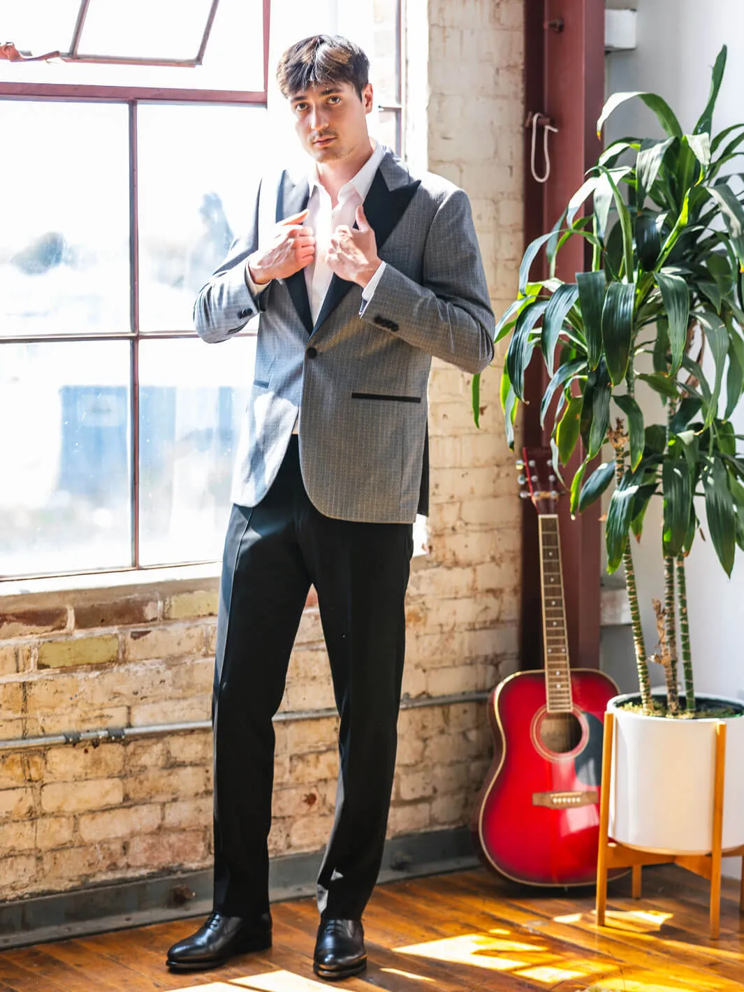 Grey Stripe Tuxedo Jacket