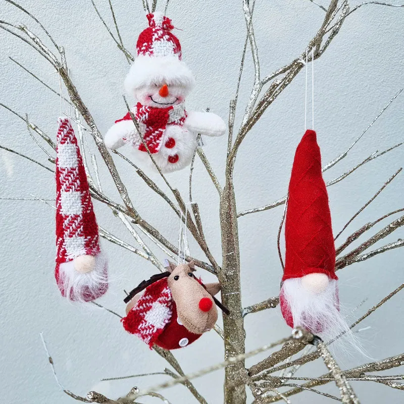 Hanging Reindeer With Knit Scarf Christmas Ornament