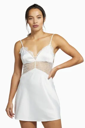 Helena Lace Slip Dress Ivory White