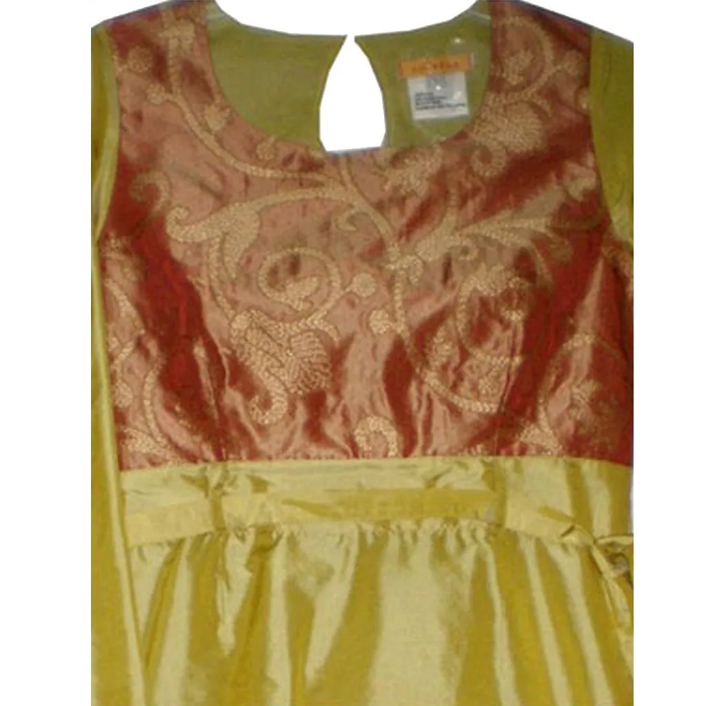 Henna Green Leaf Kurta Dress