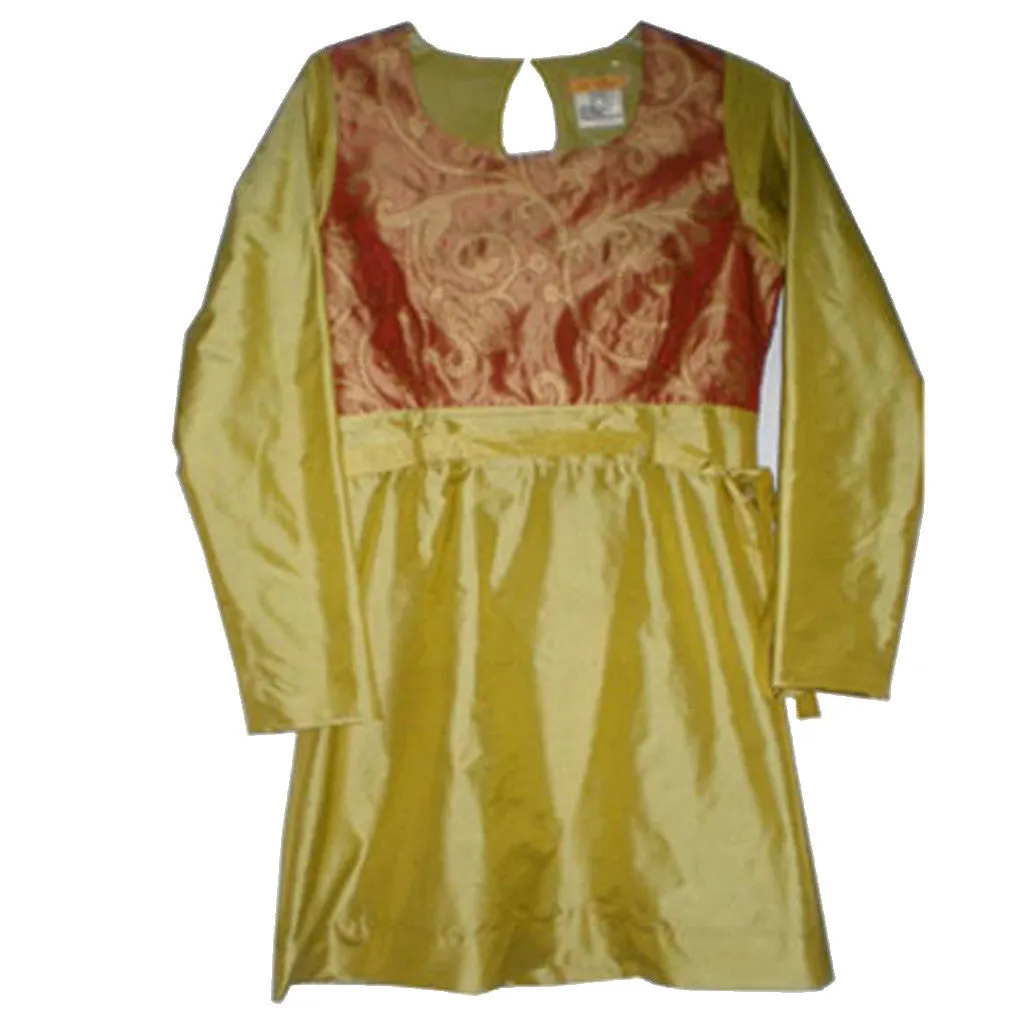 Henna Green Leaf Kurta Dress
