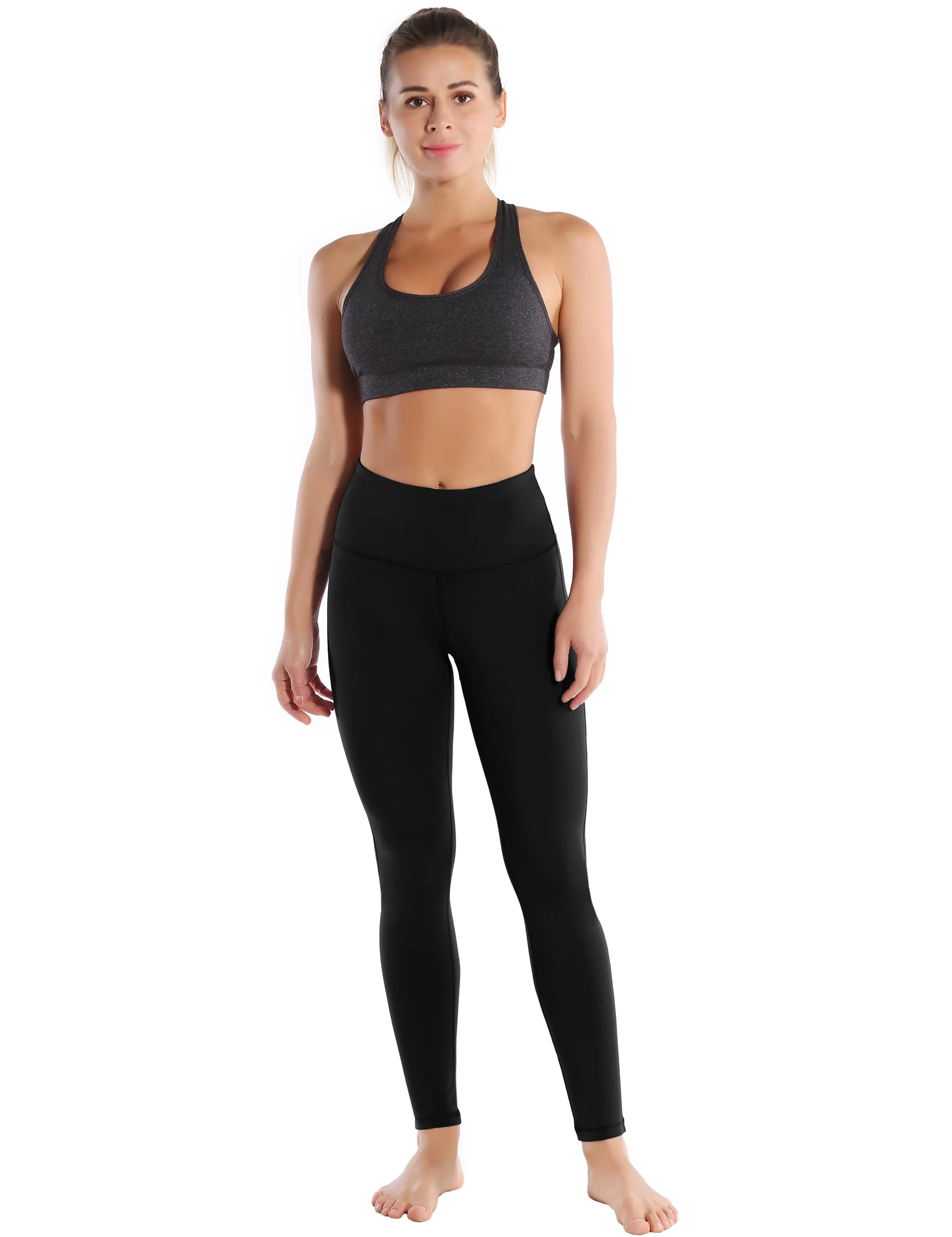High Waist Side Line Biking Pants black_Biking