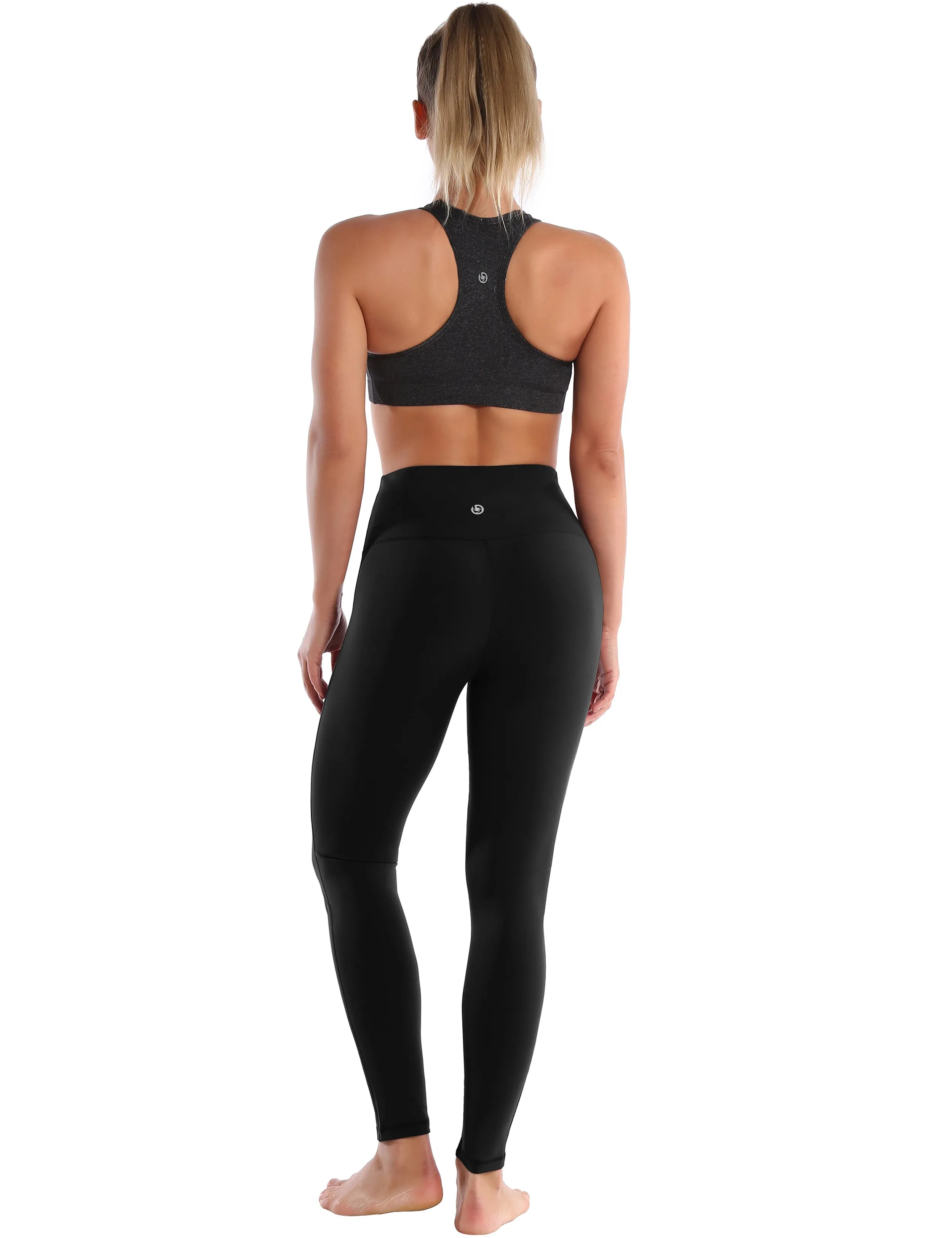 High Waist Side Line Biking Pants black_Biking