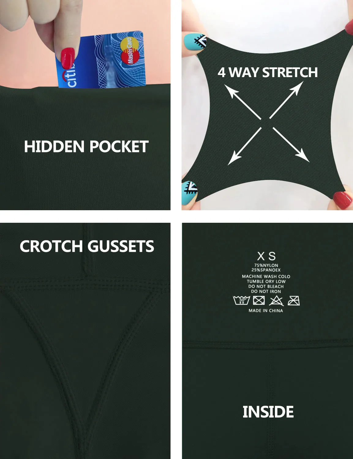High Waist Side Pockets Running Pants olivegray_Running