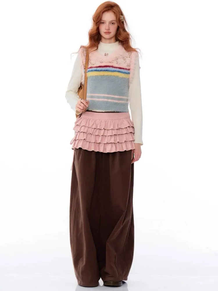 High waist wide leg casual pants【s0000011027】